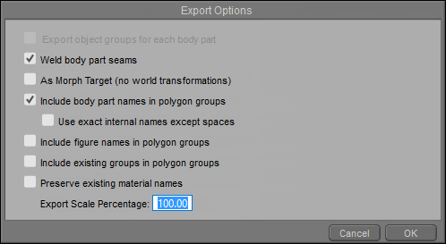 Export Options